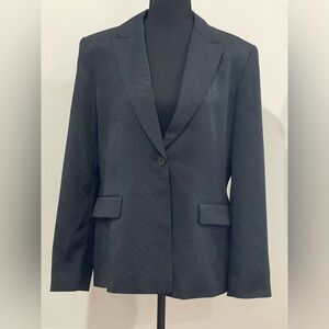 Alfani 12 Black Textured Blazer‎ w Stretch &Shoulder Pads 724